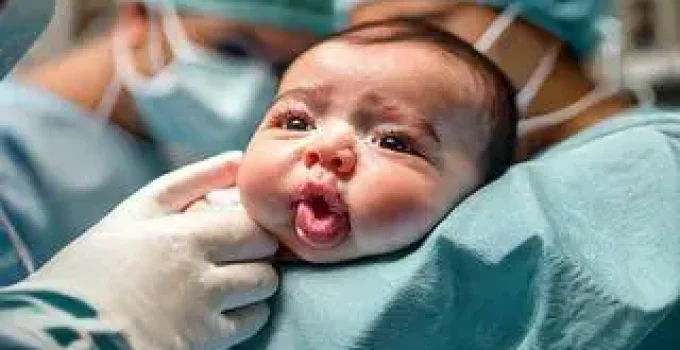 bebê cirurgia língua