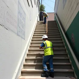 zeladoria em escadaria pública
